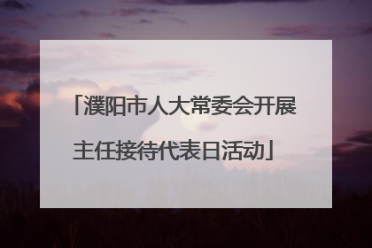 濮阳市人大常委会开展主任接待代表日活动