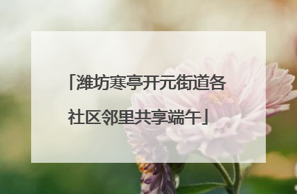 潍坊寒亭开元街道各社区邻里共享端午