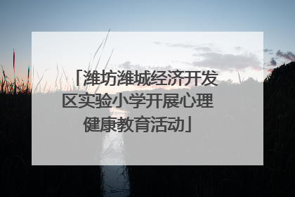 潍坊潍城经济开发区实验小学开展心理健康教育活动