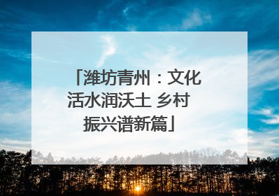 潍坊青州：文化活水润沃土 乡村振兴谱新篇