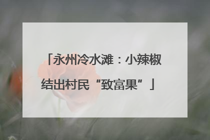 永州冷水滩：小辣椒结出村民“致富果”