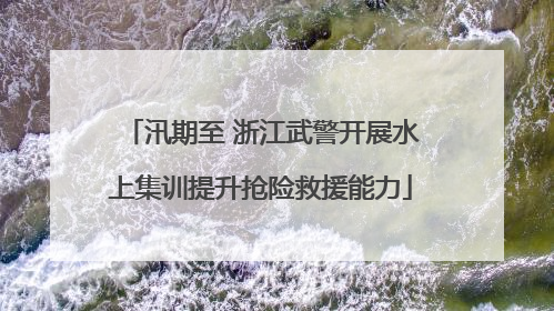汛期至 浙江武警开展水上集训提升抢险救援能力