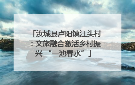 汝城县卢阳镇江头村：文旅融合激活乡村振兴 “一池春水”