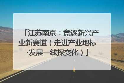 江苏南京：竞逐新兴产业新赛道（走进产业地标·发展一线探变化）