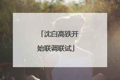 沈白高铁开始联调联试
