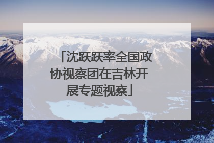沈跃跃率全国政协视察团在吉林开展专题视察
