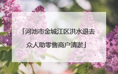 河池市金城江区洪水退去 众人助零售商户清淤