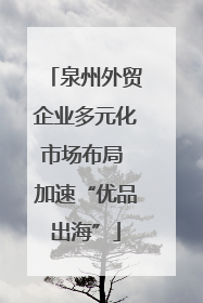 泉州外贸企业多元化市场布局 加速“优品出海”