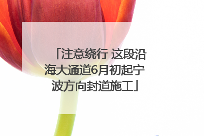 注意绕行 这段沿海大通道6月初起宁波方向封道施工