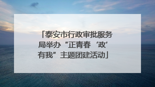泰安市行政审批服务局举办“正青春‘政’有我”主题团建活动