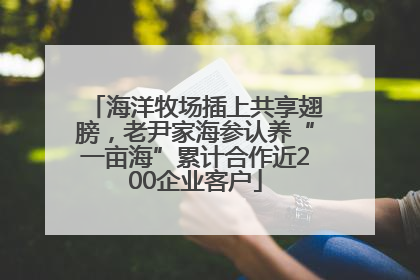 海洋牧场插上共享翅膀，老尹家海参认养“一亩海”累计合作近200企业客户