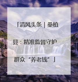 清风头条｜桑植县：精准监督守护群众“养老钱”