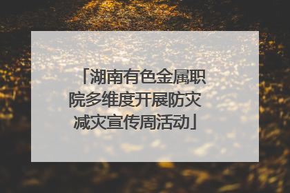 湖南有色金属职院多维度开展防灾减灾宣传周活动