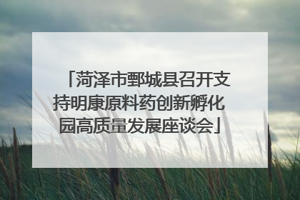 菏泽市鄄城县召开支持明康原料药创新孵化园高质量发展座谈会