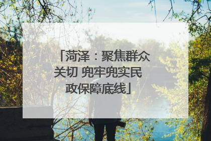 菏泽：聚焦群众关切 兜牢兜实民政保障底线