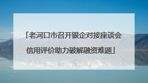 老河口市召开银企对接座谈会 信用评价助力破解融资难题
