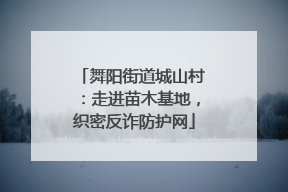舞阳街道城山村：走进苗木基地，织密反诈防护网