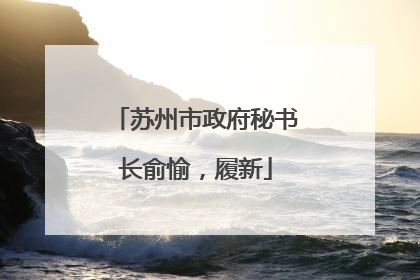 苏州市政府秘书长俞愉，履新