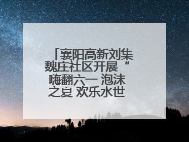 襄阳高新刘集魏庄社区开展“嗨翻六一 泡沫之夏 欢乐水世界”主题活动