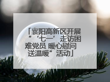 襄阳高新区开展“‘七一’走访困难党员 暖心慰问送温暖”活动