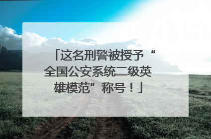 这名刑警被授予“全国公安系统二级英雄模范”称号！