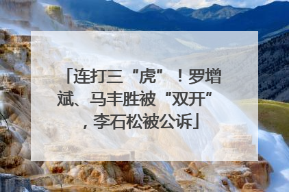 连打三“虎”！罗增斌、马丰胜被“双开”，李石松被公诉