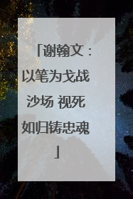 谢翰文：以笔为戈战沙场 视死如归铸忠魂