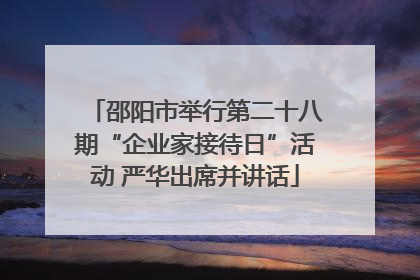 邵阳市举行第二十八期“企业家接待日”活动 严华出席并讲话