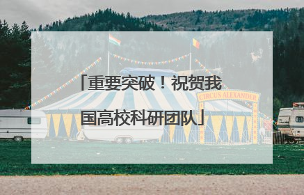 重要突破！祝贺我国高校科研团队
