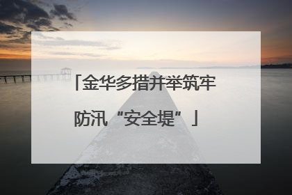 金华多措并举筑牢防汛“安全堤”