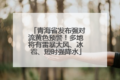 青海省发布强对流黄色预警！多地将有雷暴大风、冰雹、短时强降水