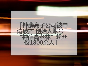 钟薛高子公司被申请破产 创始人账号“钟薛高老林”粉丝仅1800余人