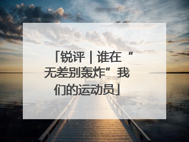 锐评｜谁在“无差别轰炸”我们的运动员