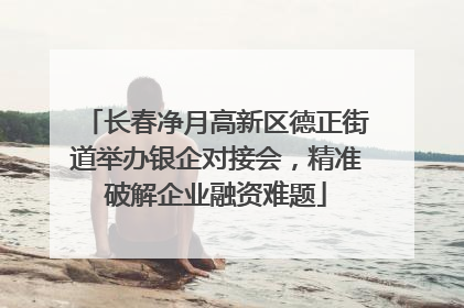 长春净月高新区德正街道举办银企对接会，精准破解企业融资难题