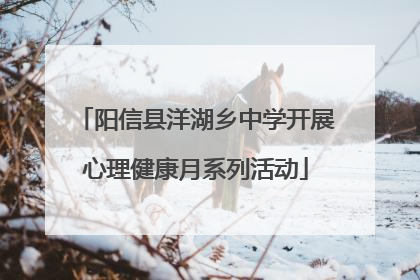阳信县洋湖乡中学开展心理健康月系列活动