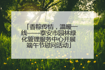 香粽传情，温暖一线——泰安市园林绿化管理服务中心开展端午节慰问活动