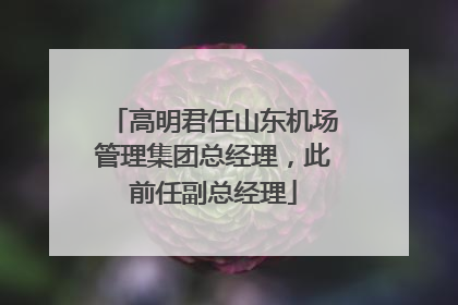 高明君任山东机场管理集团总经理，此前任副总经理