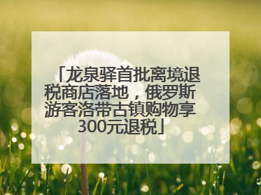 龙泉驿首批离境退税商店落地，俄罗斯游客洛带古镇购物享300元退税
