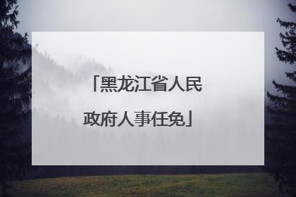 黑龙江省人民政府人事任免