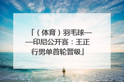 （体育）羽毛球——印尼公开赛：王正行男单首轮晋级