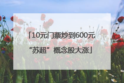 10元门票炒到600元 “苏超”概念股大涨