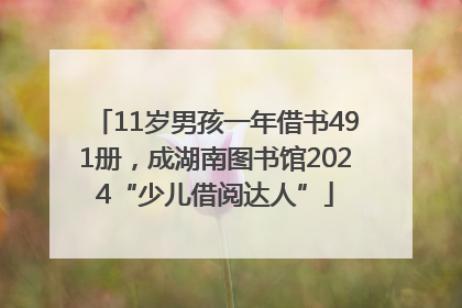 11岁男孩一年借书491册，成湖南图书馆2024“少儿借阅达人”