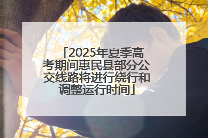 2025年夏季高考期间惠民县部分公交线路将进行绕行和调整运行时间