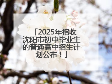 2025年招收沈阳市初中毕业生的普通高中招生计划公布！