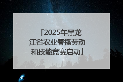 2025年黑龙江省农业春播劳动和技能竞赛启动
