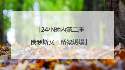 24小时内第二座 俄罗斯又一桥梁坍塌