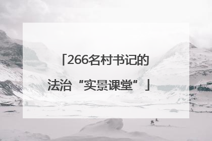 266名村书记的法治“实景课堂”