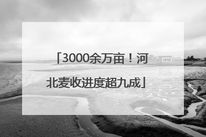 3000余万亩！河北麦收进度超九成