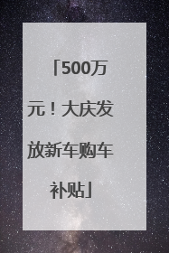 500万元！大庆发放新车购车补贴